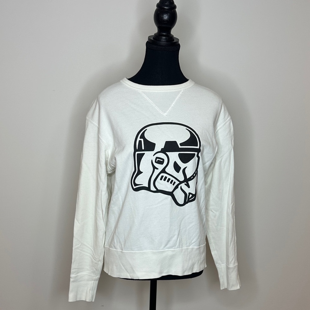 [UNISEX] UNIQLO Star Wars Stormtrooper Crewneck Sweatshirt S | White Graphic - Picture 2 of 10